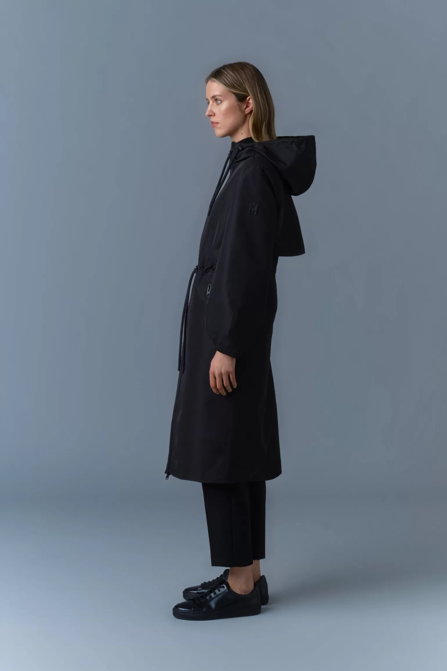 Mackage MEKELLE Long Recycled Technical Rain Coat Black-Trench Online