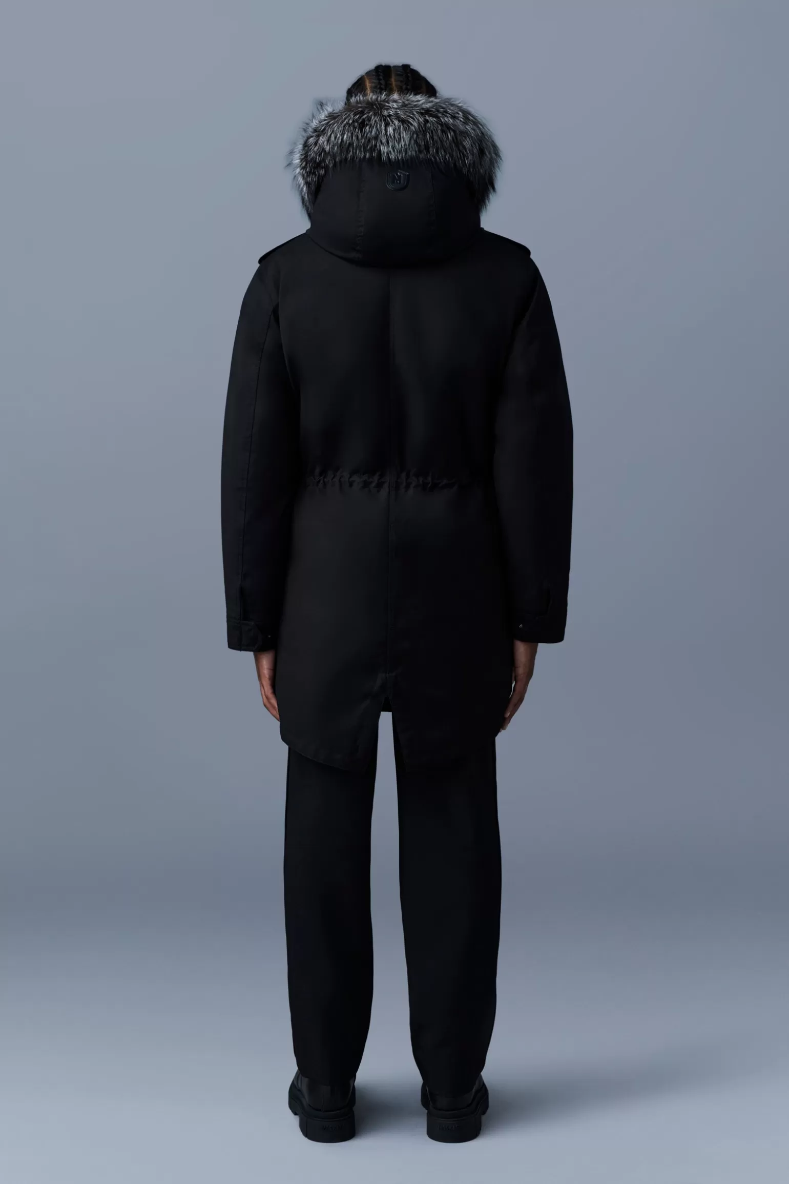 Mackage MORITZ rabbit fur-lined twill parka with removable silver fox fur trim Black Best Sale