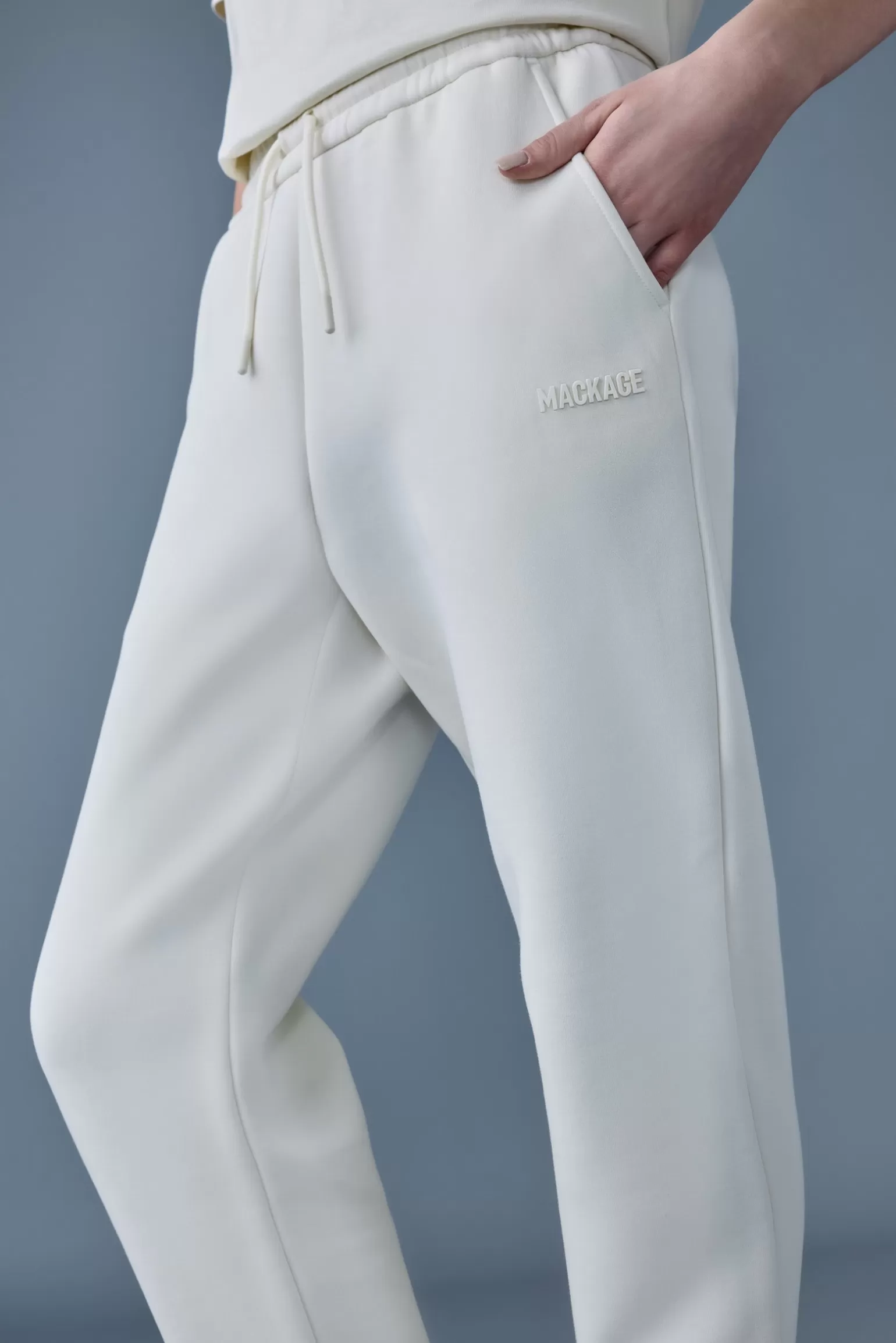 Mackage NEV-R Double-face jersey sweatpants Cream Sale