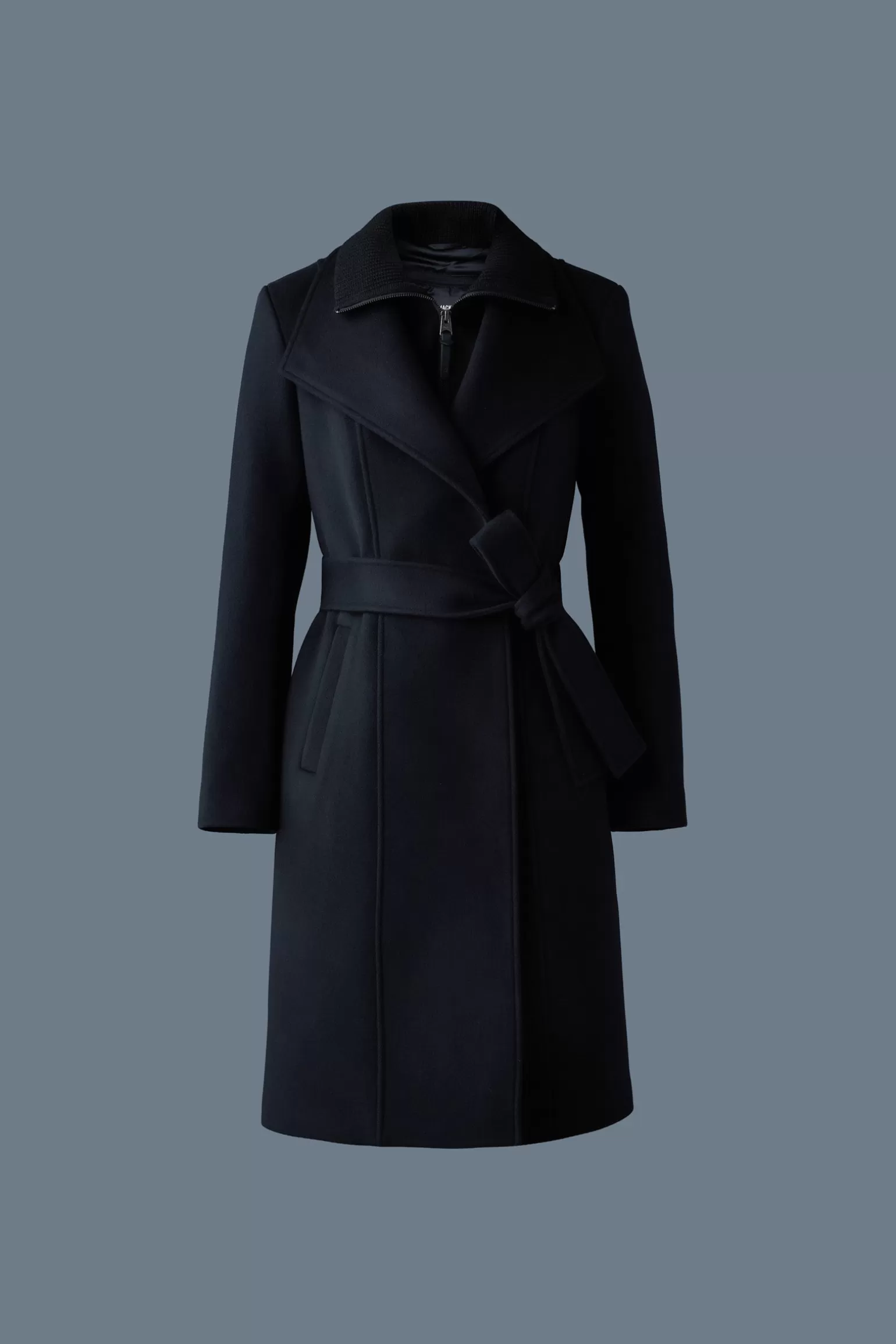 Mackage NORITA 2-in-1 double face wool coat with sash Black Flash Sale