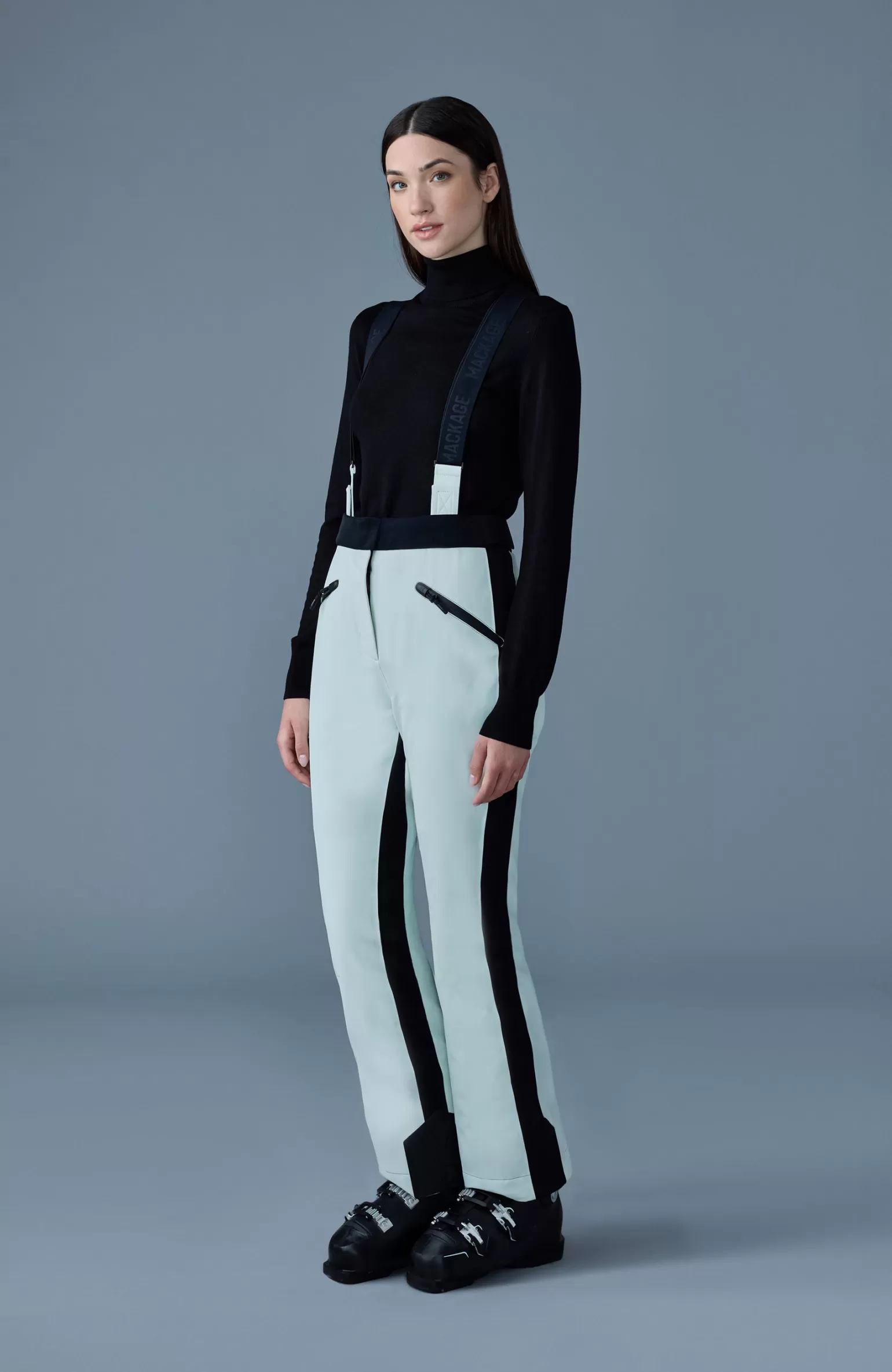 Mackage NYOMI ski pant with removable suspenders Mint Shop