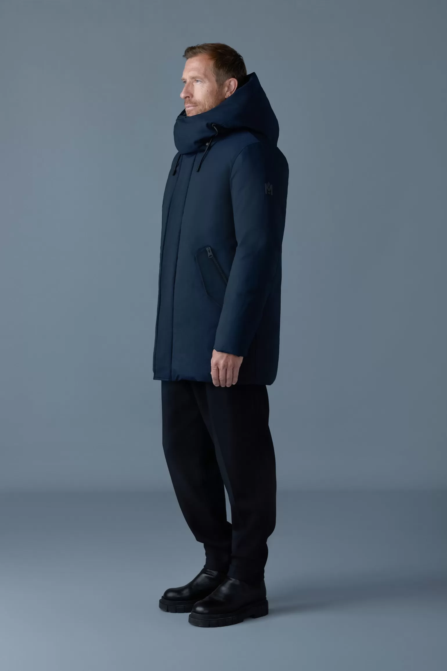 Mackage SULLIVAN 2-in-1 Down Coat with Removable Bib Navy New