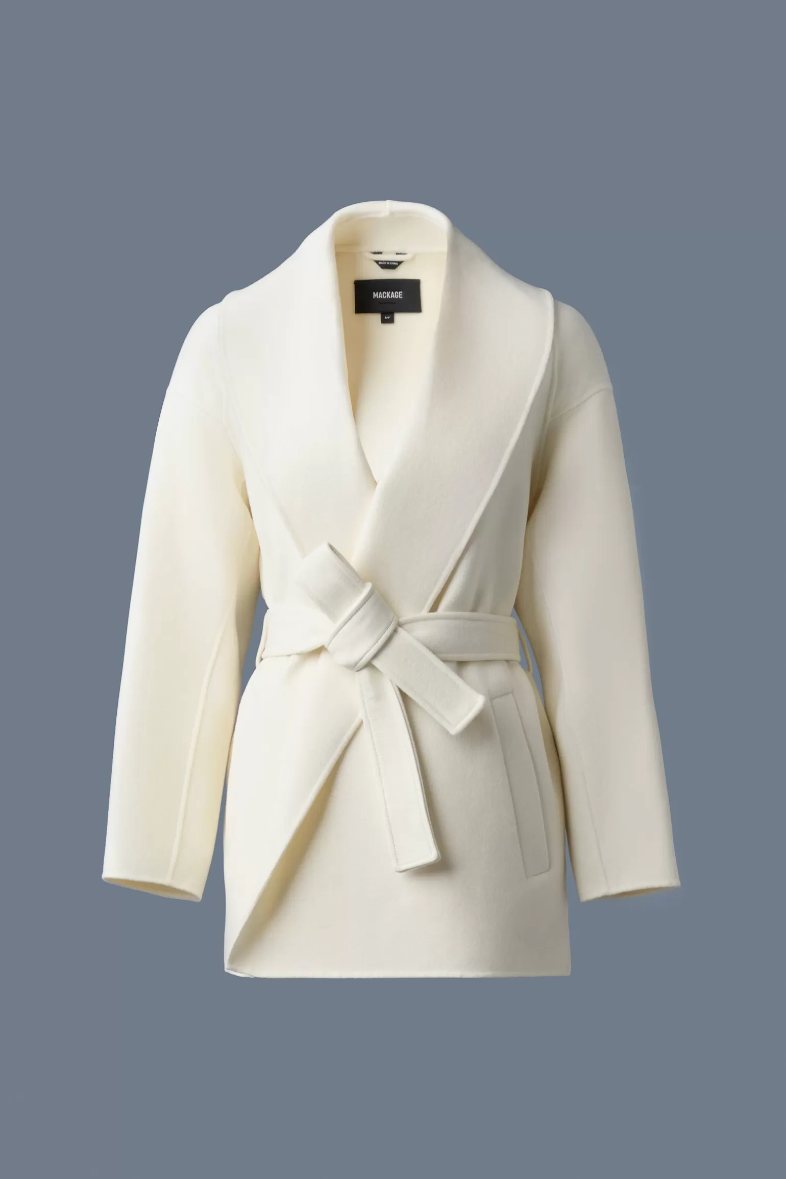 Mackage TYRA Double-Face wool robe jacket Cream Cheap