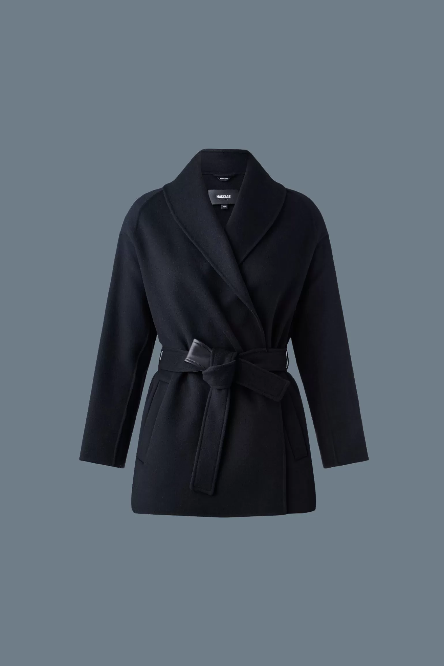 Mackage TYRA Double-Face wool robe jacket Black Sale